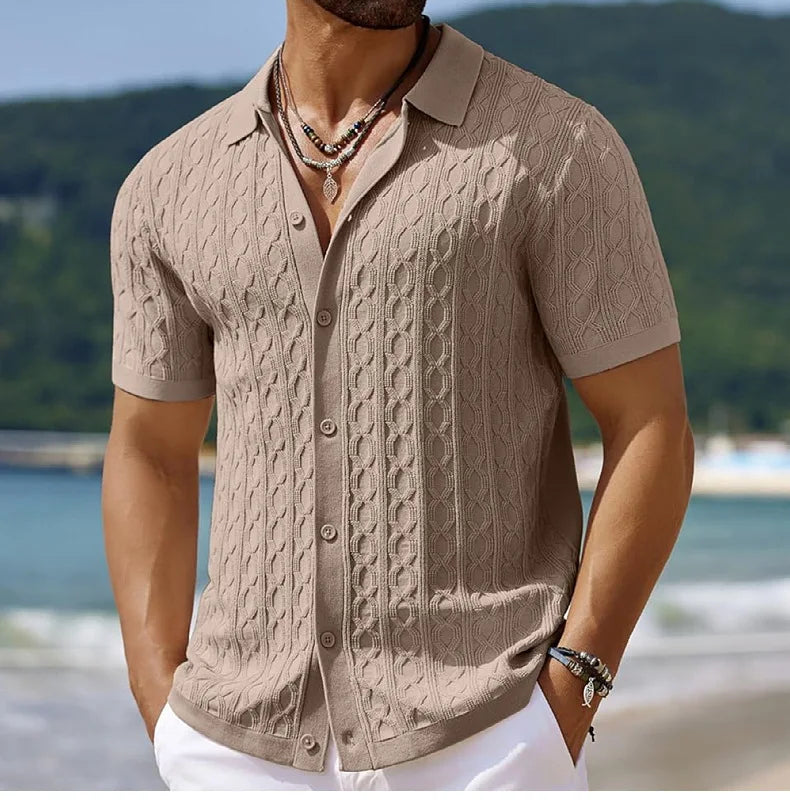 Men’s Retro Jacquard Polo