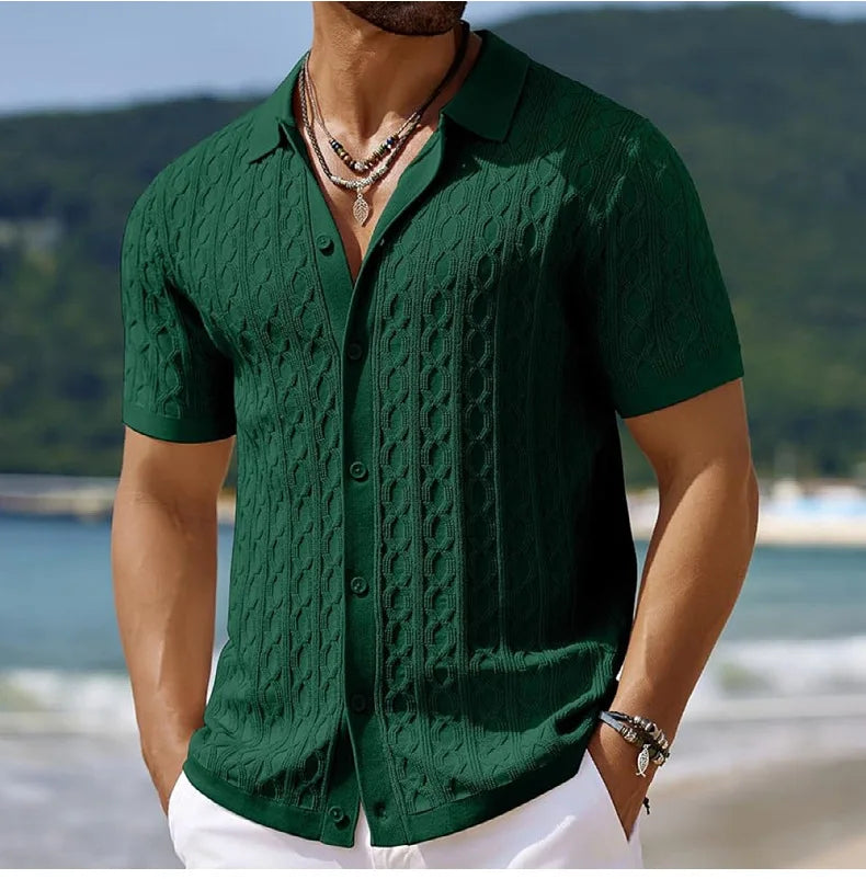 Men’s Retro Jacquard Polo