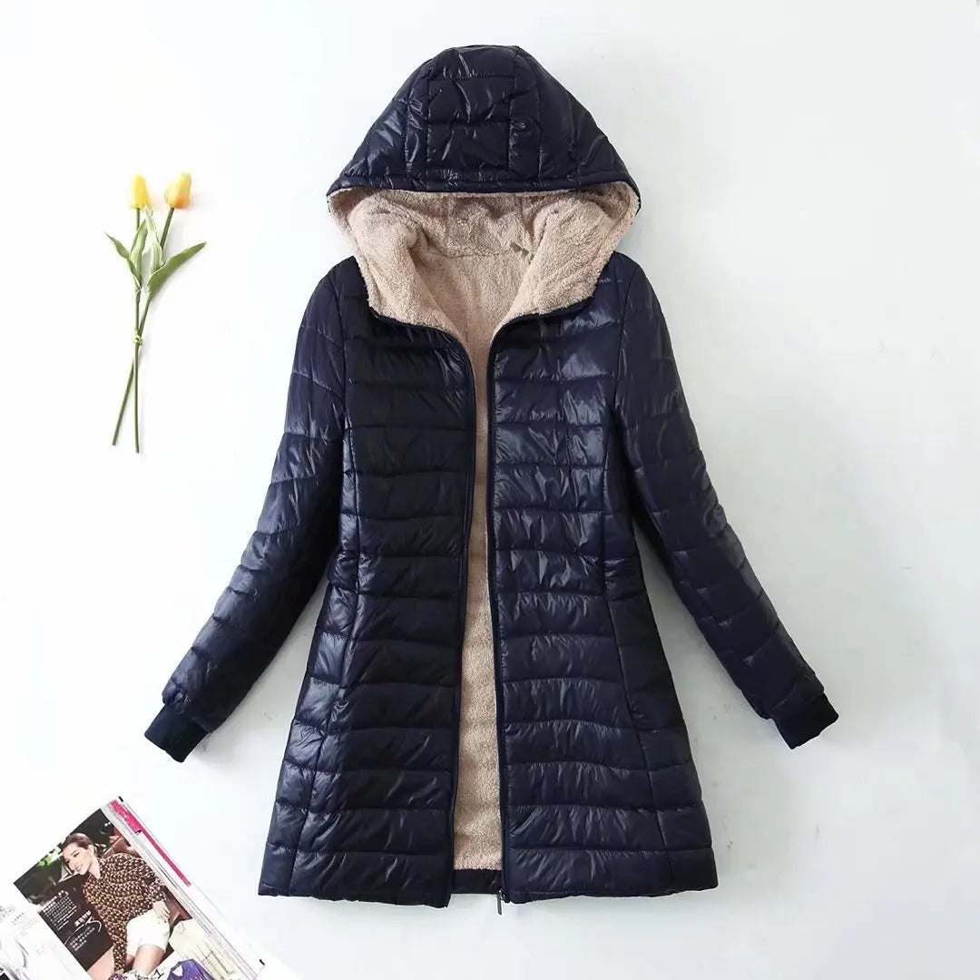 Hooded Mid-Length Cotton Coat