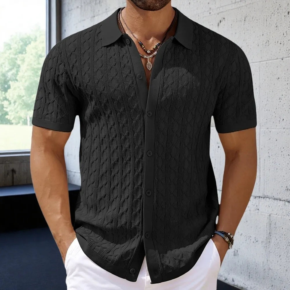 Men’s Retro Jacquard Polo