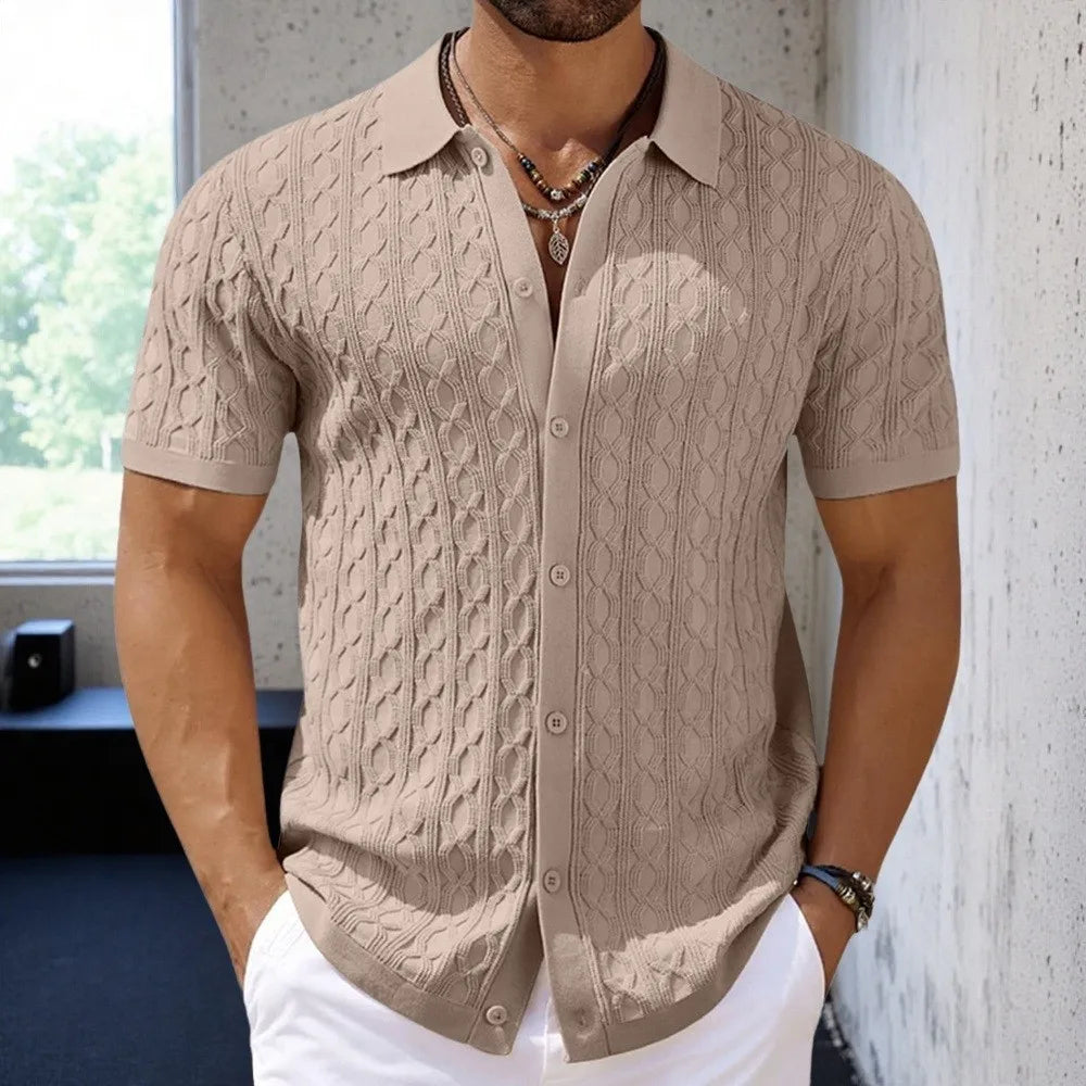 Men’s Retro Jacquard Polo