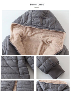 Hooded Mid-Length Cotton Coat