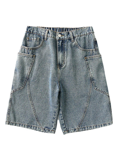 Urban Denim Shorts – Elasticated Waist and Straight Cut