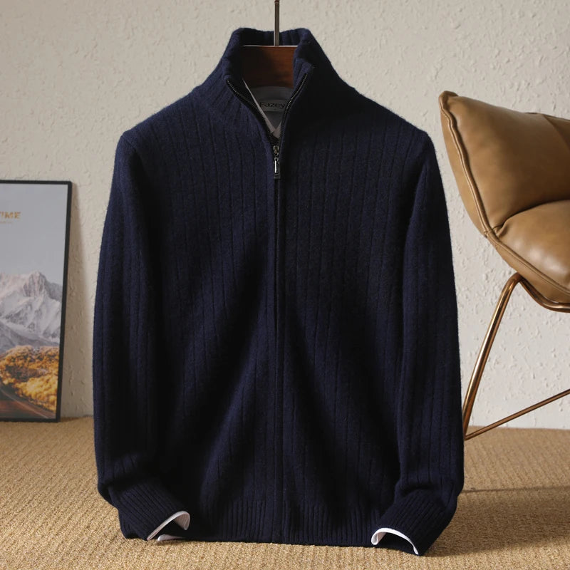 Merino Wool Zip Cardigan