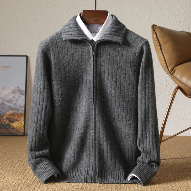 Merino Wool Zip Cardigan