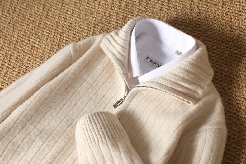 Merino Wool Zip Cardigan
