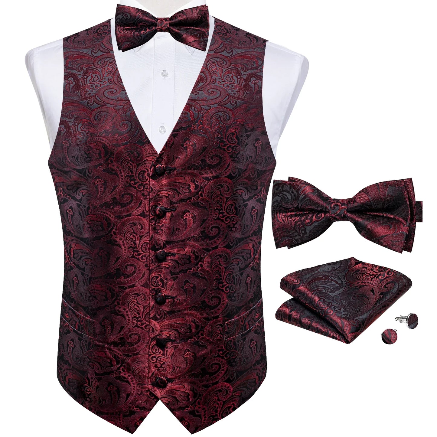 Paisley Tuxedo Vest Set