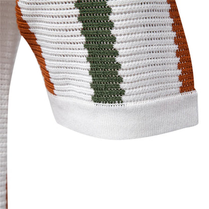 Modern Men's Polo Shirt – Casual Stripes & Slim Fit