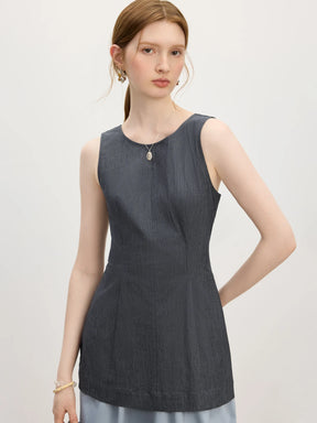 Sleeveless Summer Top – Tailored Waist Detail