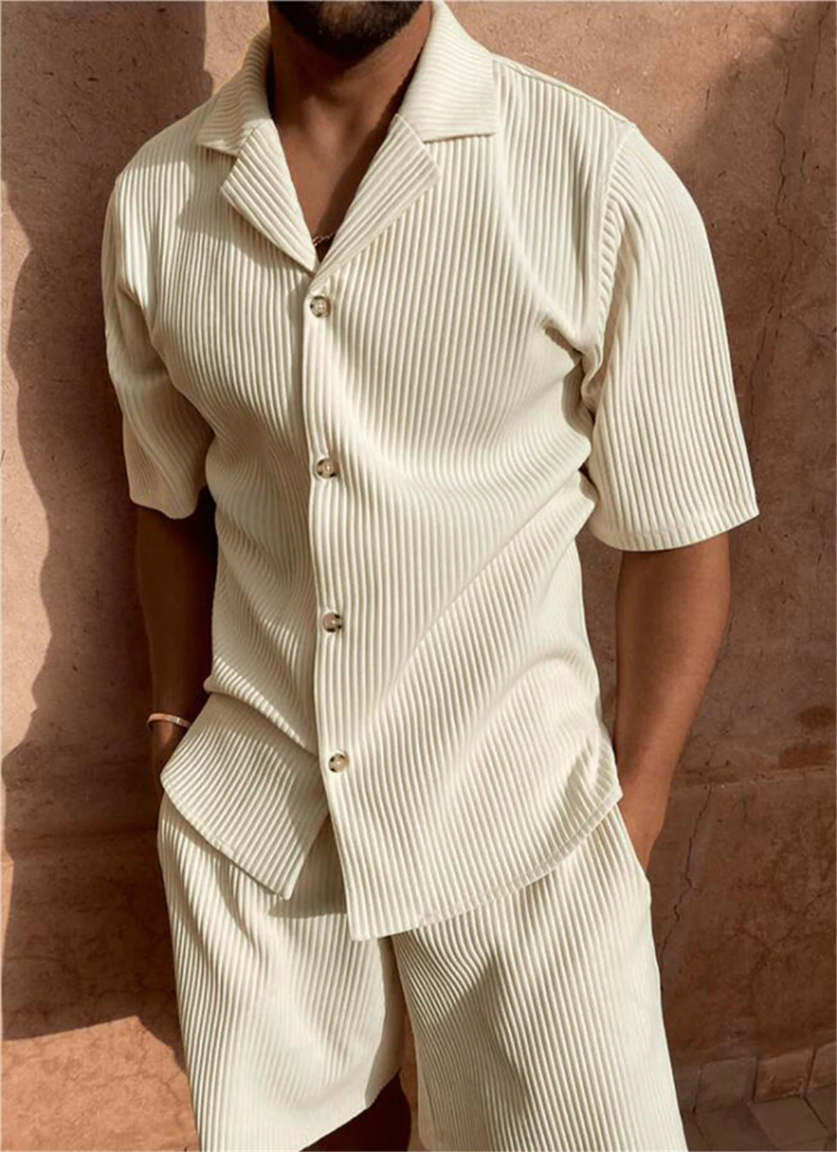 Soleé Summer Shirt and Shorts Set – Men's 2-Piece Casual Outfit