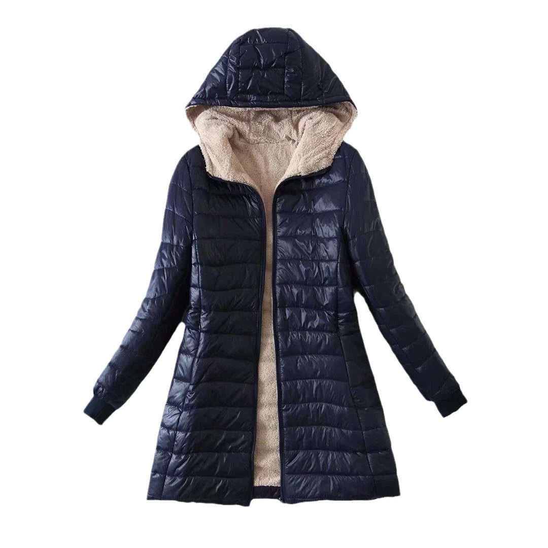 Hooded Mid-Length Cotton Coat