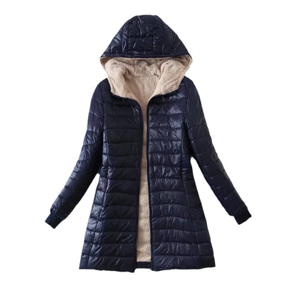 Hooded Mid-Length Cotton Coat