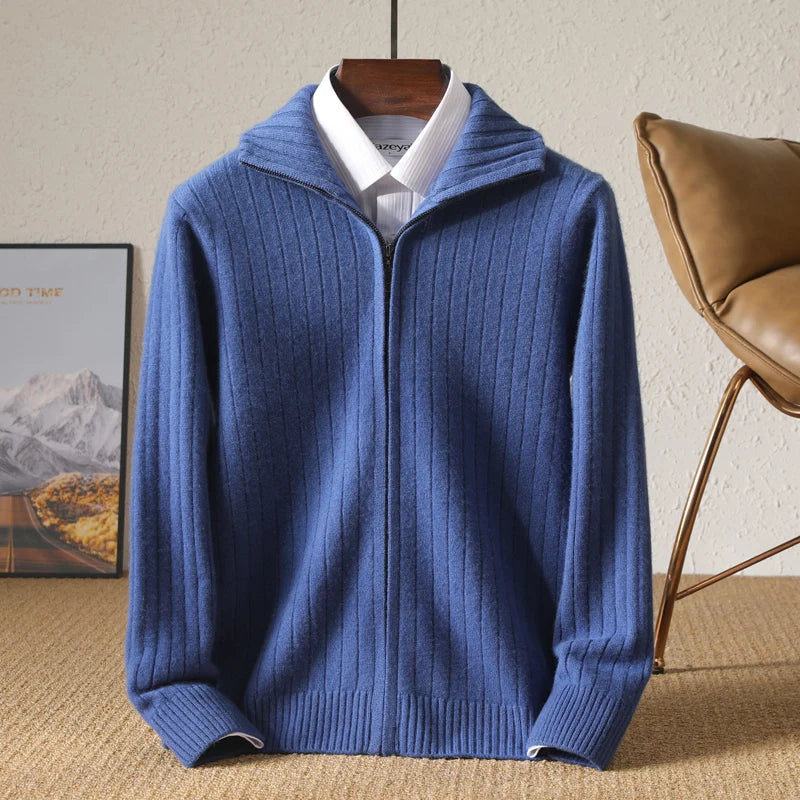 Merino Wool Zip Cardigan