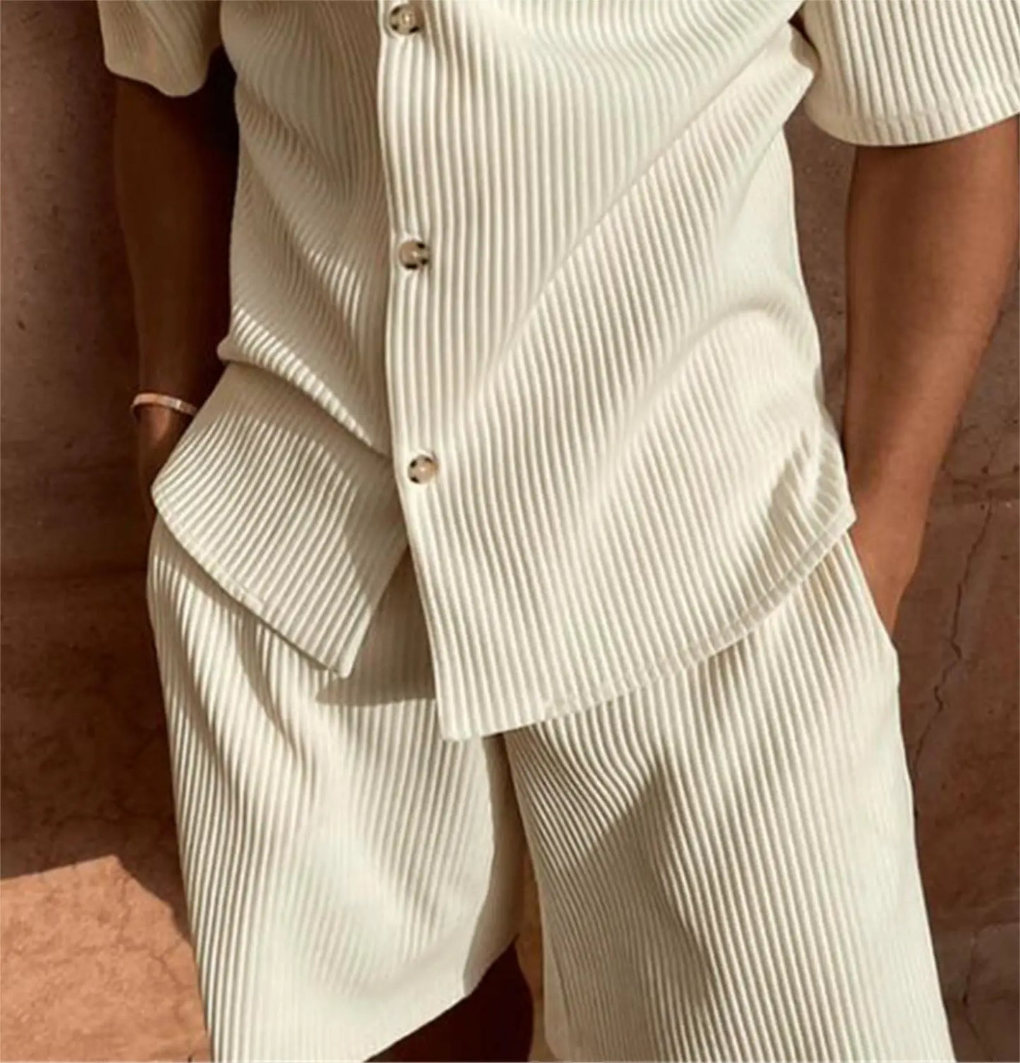 Men's Corduroy Summer Set – Shirt and Shorts