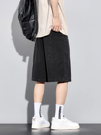 Urban Denim Shorts – Elasticated Waist and Straight Cut