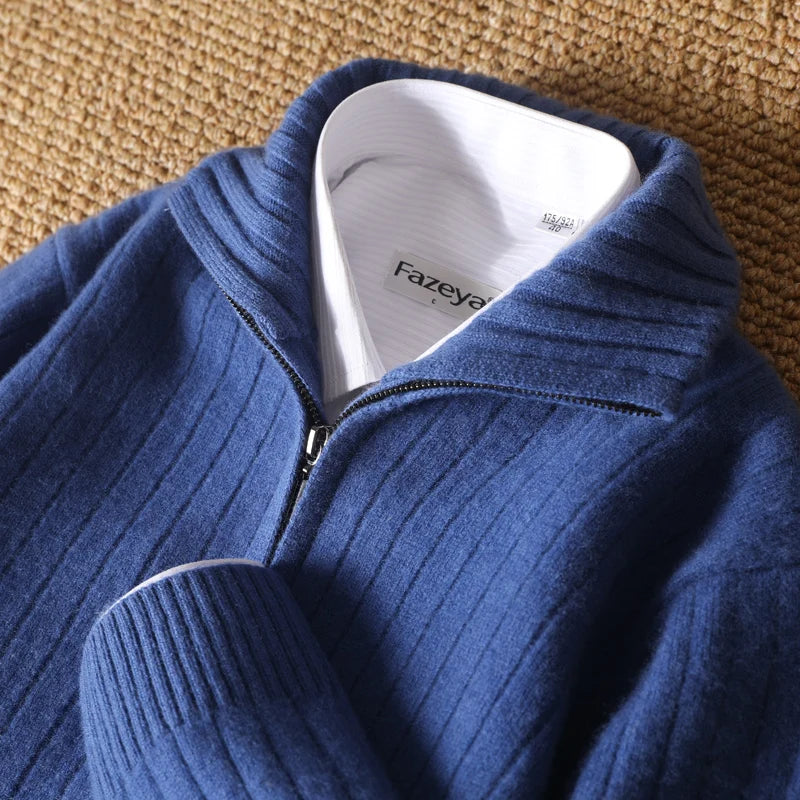Merino Wool Zip Cardigan