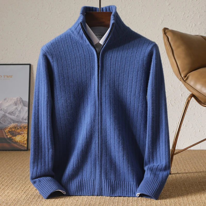 Merino Wool Zip Cardigan