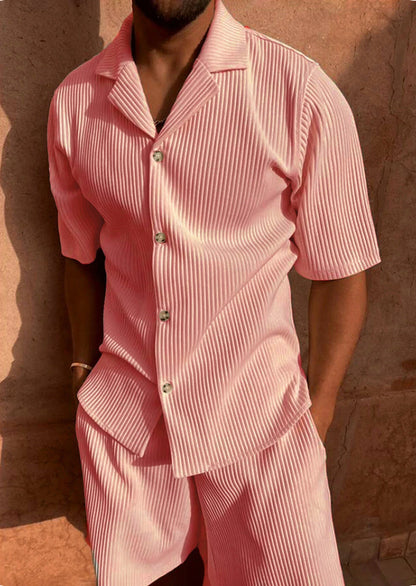 Men's Corduroy Summer Set – Shirt and Shorts