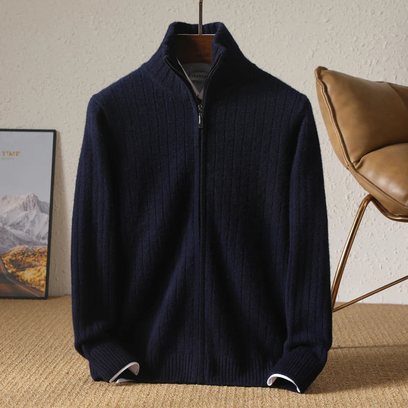 Merino Wool Zip Cardigan