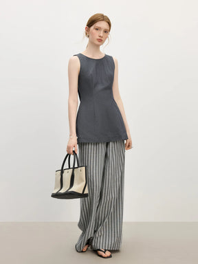 Sleeveless Summer Top – Tailored Waist Detail