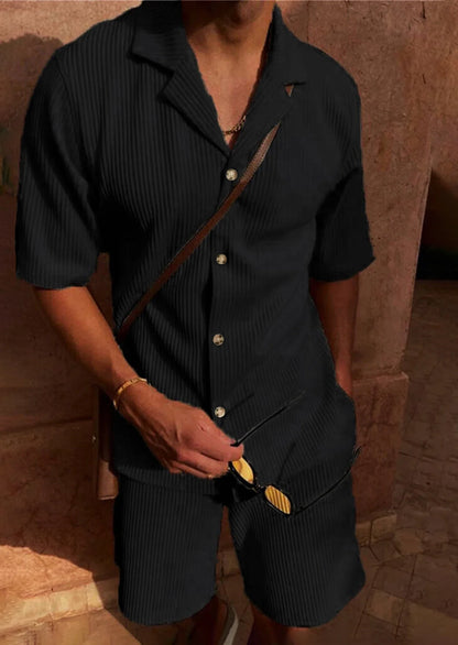 Men's Corduroy Summer Set – Shirt and Shorts