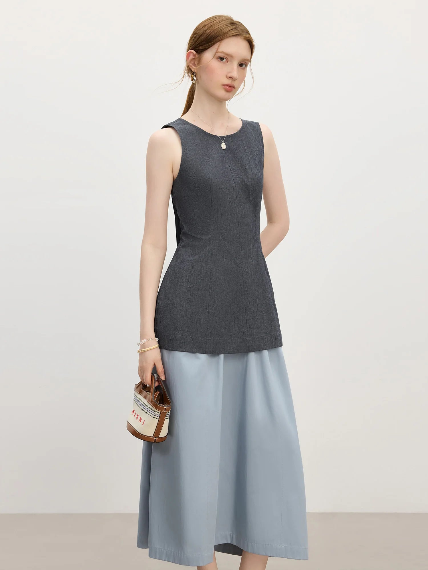 Sleeveless Summer Top – Tailored Waist Detail