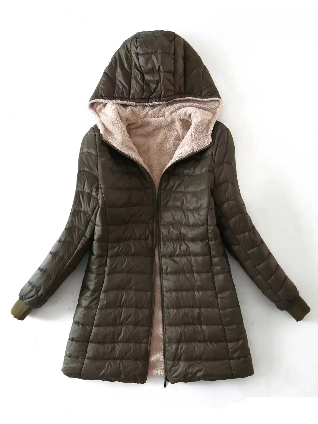 Hooded Mid-Length Cotton Coat