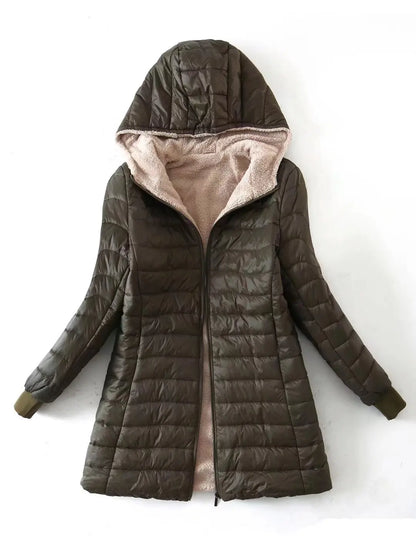 Hooded Mid-Length Cotton Coat