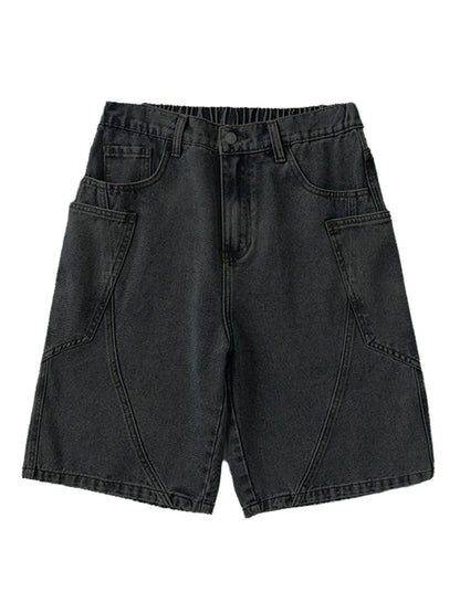 Urban Denim Shorts – Elasticated Waist and Straight Cut