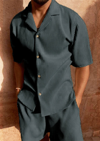 Men's Corduroy Summer Set – Shirt and Shorts