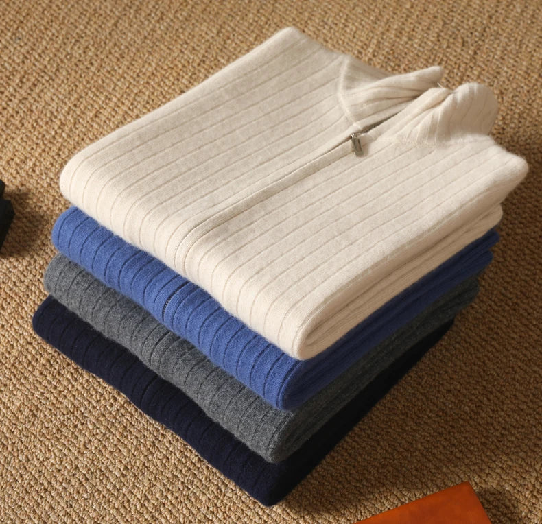 Merino Wool Zip Cardigan