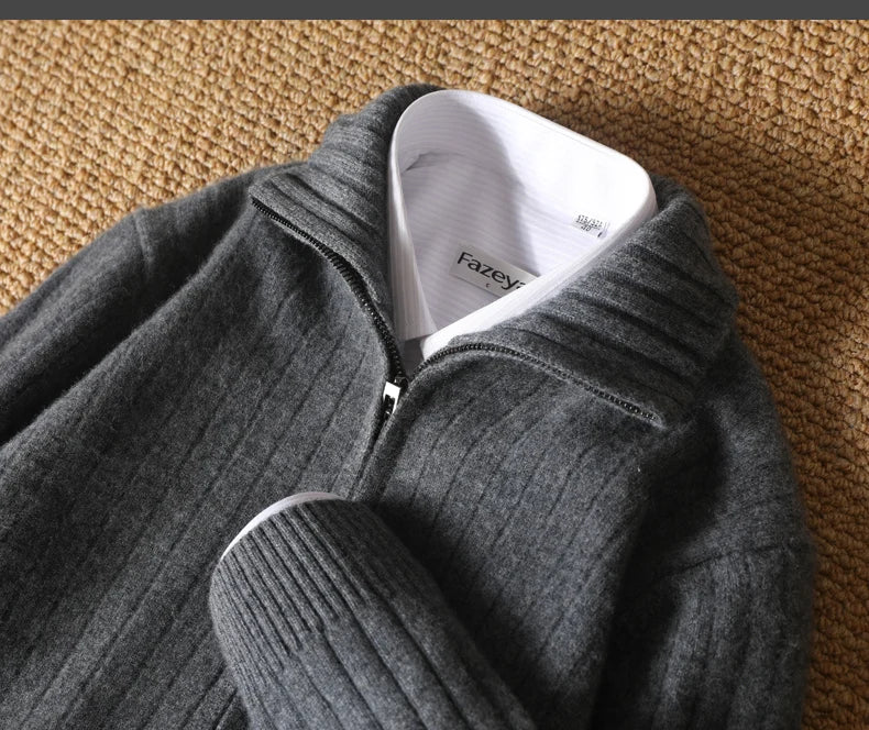 Merino Wool Zip Cardigan