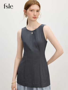 Sleeveless Summer Top – Tailored Waist Detail
