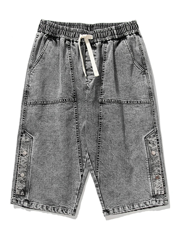 Trendy Calf-Length Jeans Shorts