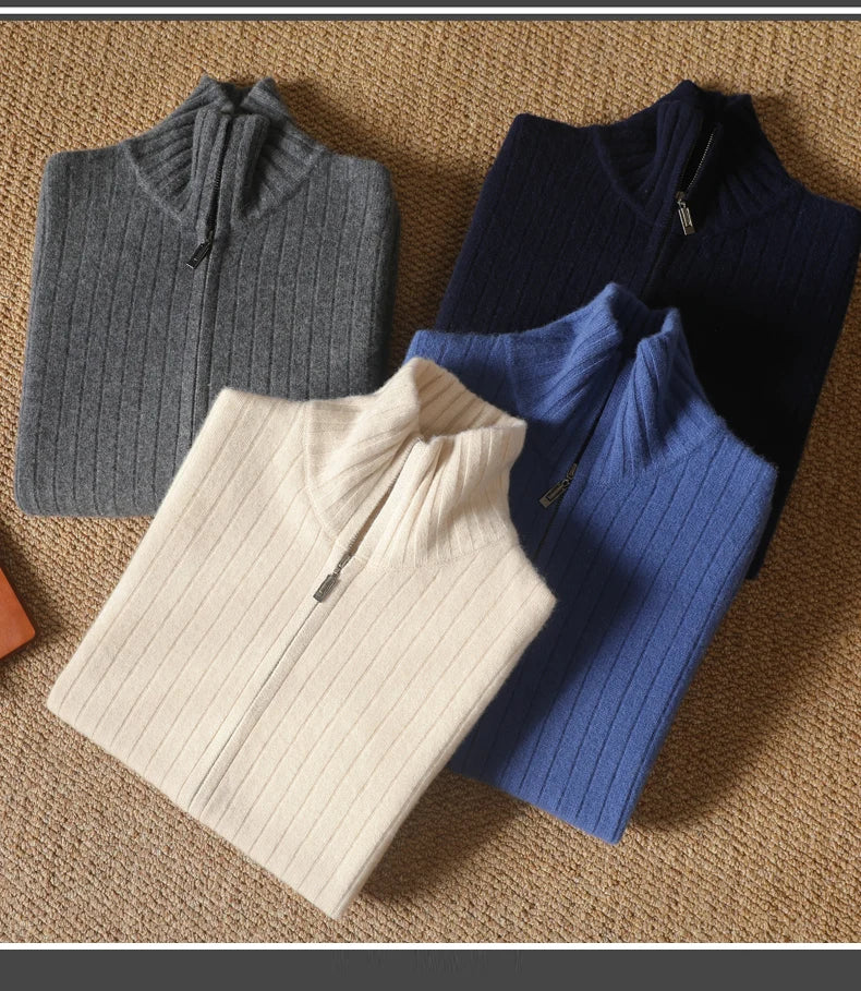 Merino Wool Zip Cardigan