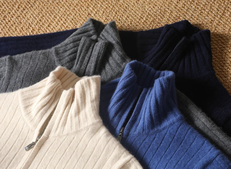 Merino Wool Zip Cardigan