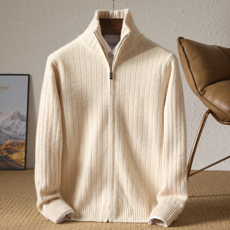 Merino Wool Zip Cardigan