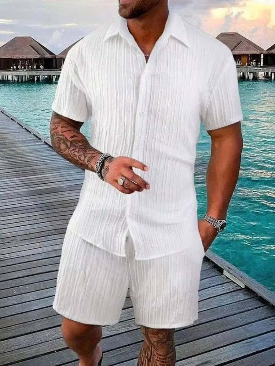 Stylish Summer Set for Men – Plain Resort Look