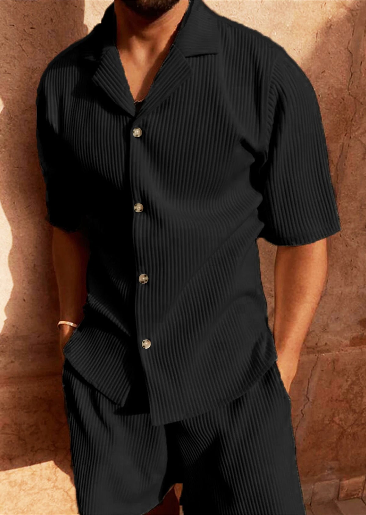 Soleé Summer Shirt and Shorts Set – Men's 2-Piece Casual Outfit