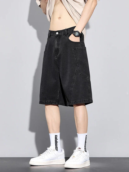 Urban Denim Shorts – Elasticated Waist and Straight Cut
