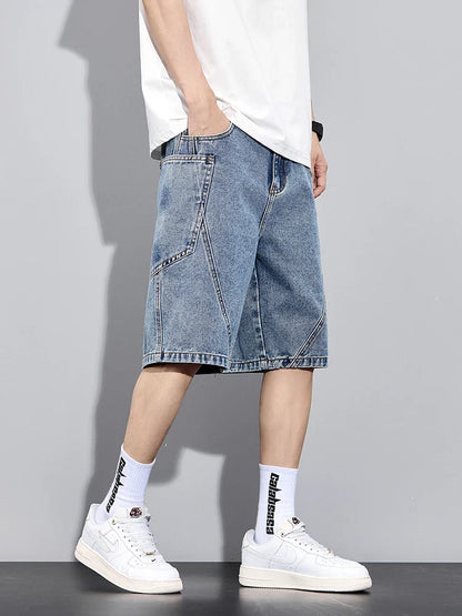 Urban Denim Shorts – Elasticated Waist and Straight Cut
